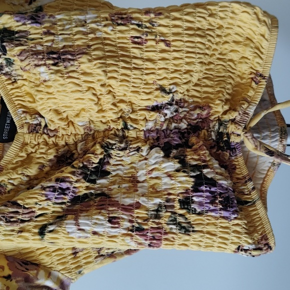 Yellow floral cropped top - Picture 2 of 6